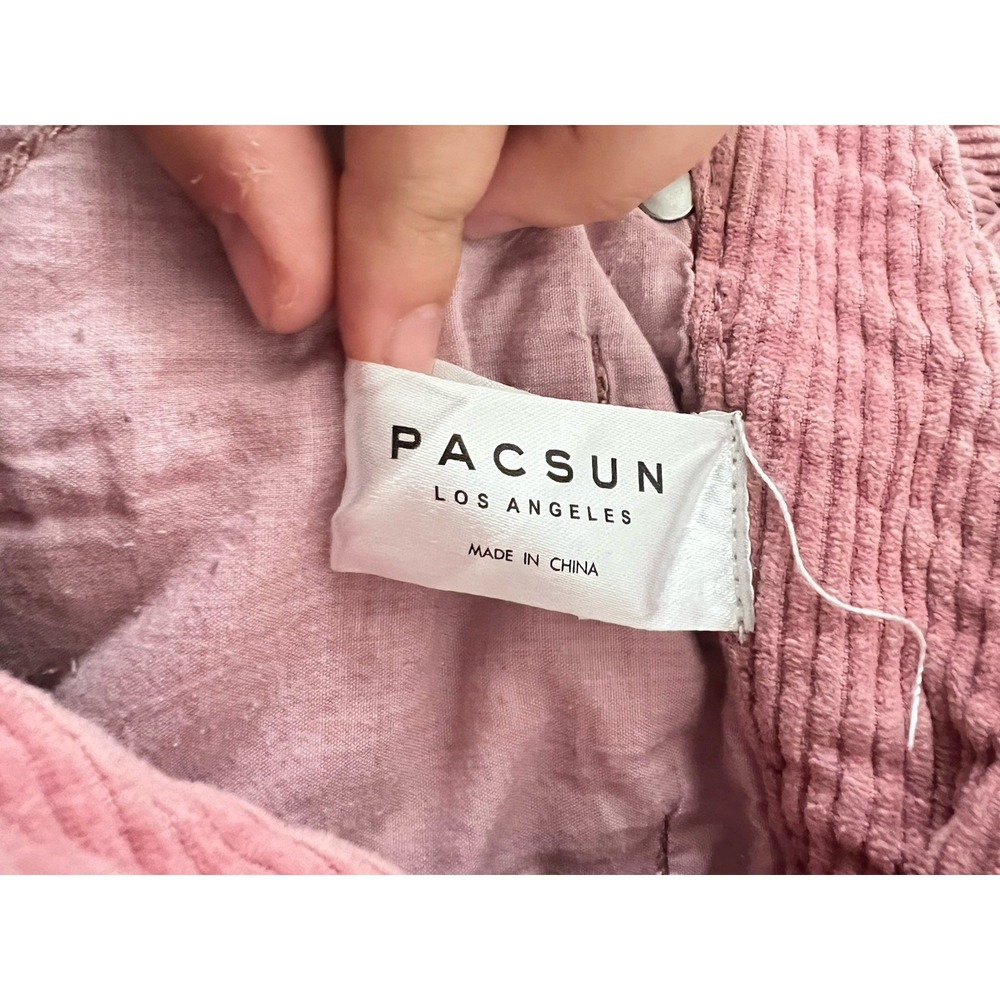Pacsun Mom Jean High Rise Straight Leg Pink Corduroy Size 29 - Picture 9 of 9